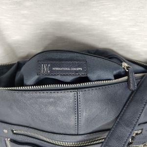 International Concepts Blue Leather Crossbody Bag